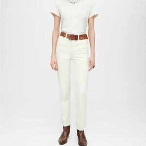 RE/DONE Comfort Stretch High Rise 70s Stove Pipe Jean in Vintage White